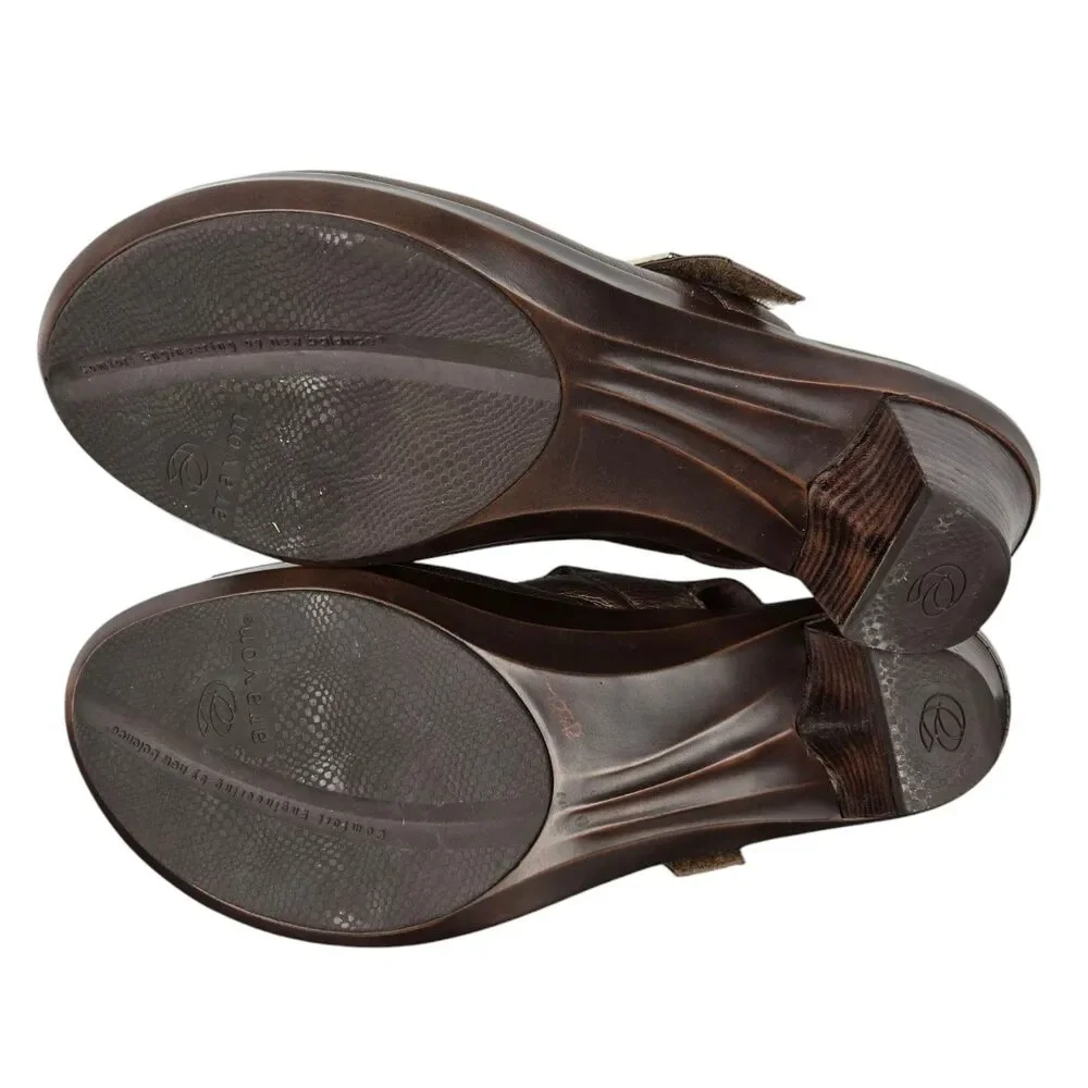 Aravon by New Balance Ava Sandals Women's Sz 10 AA Bronze Block Heel Ankle Strap